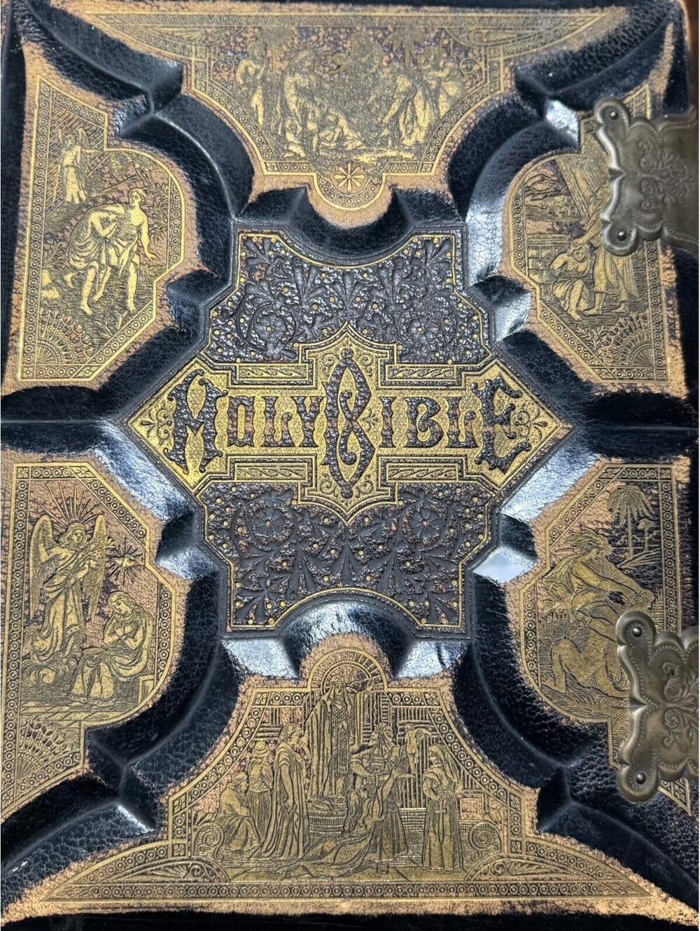 Antique 1880s Holy Bible | Damage | BEAUTIFUL BIBLE - Picture 2 of 11